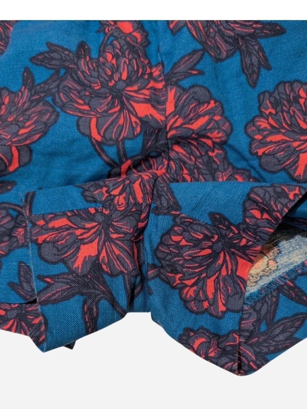 Pre-owned J. Crew Blue Shorts with Red Floral Print - Picture 5 of 7